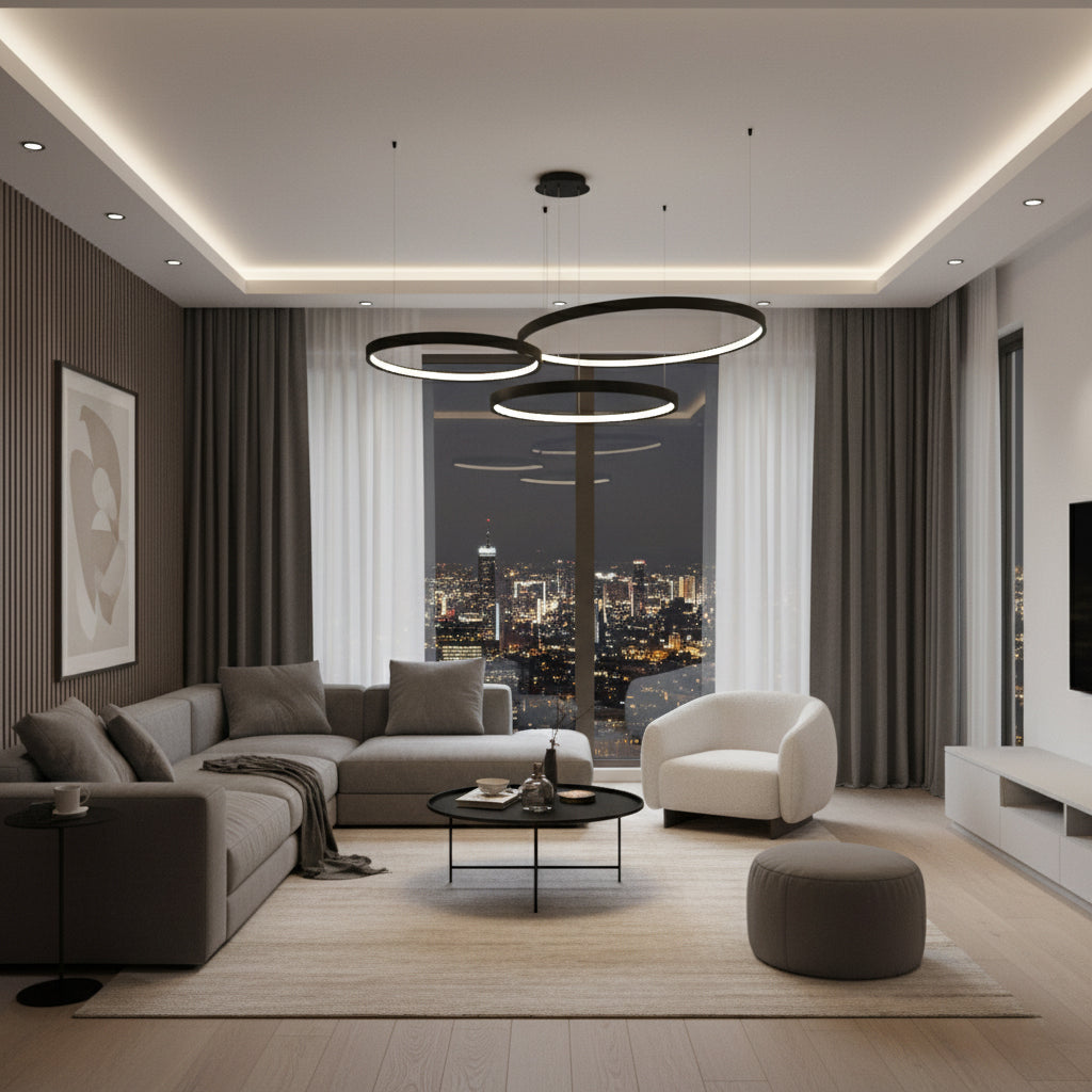 Висящ кръгъл LED полилей Oreol | Тип пръстен | 5 размера