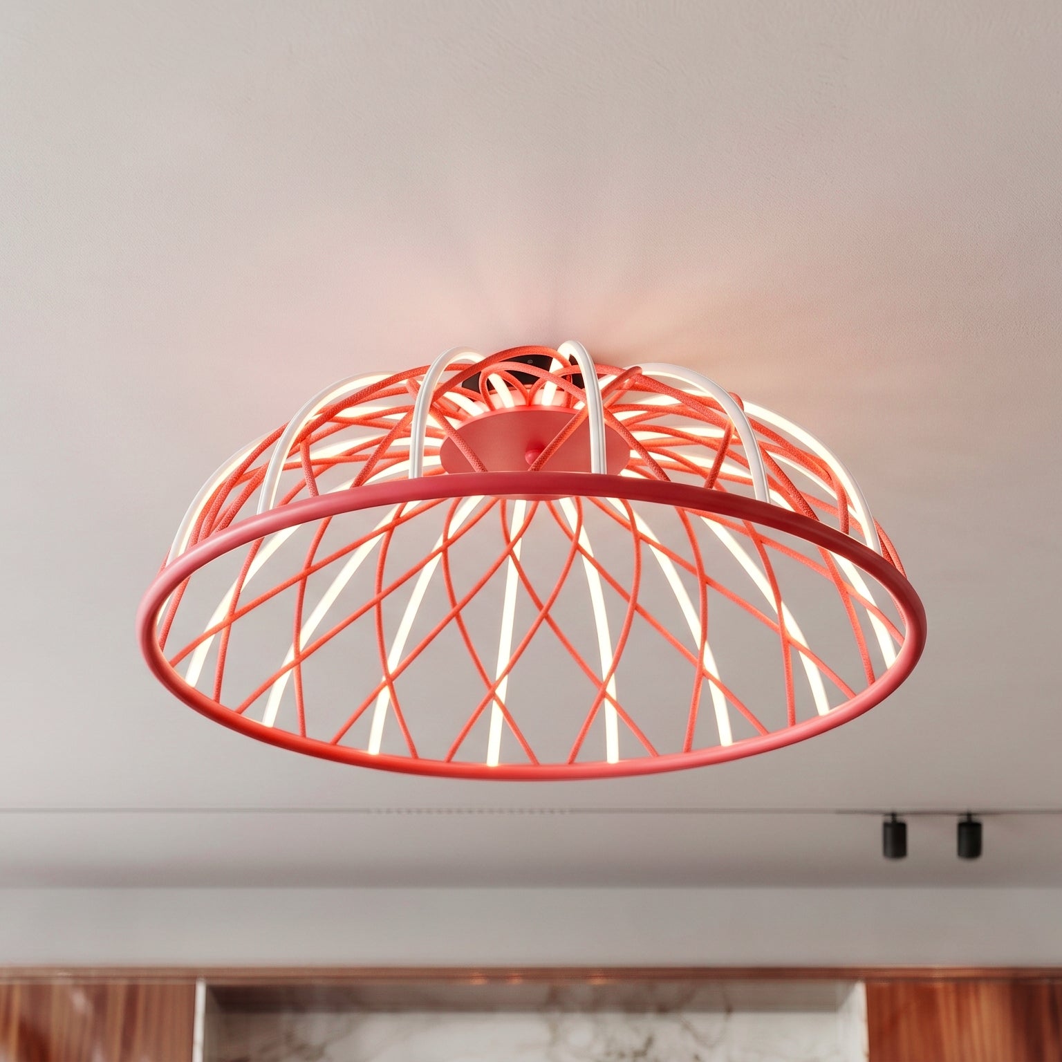 Висящ LED плафониера Criss | Плетено пано | Ø61cm | 25W | 3000K