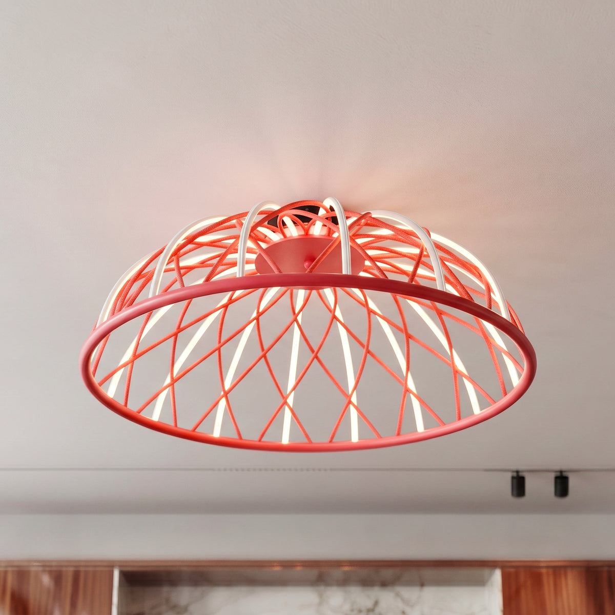 Висяща LED плафониера Criss | Плетено пано | Ø61cm | 25W | 3000K