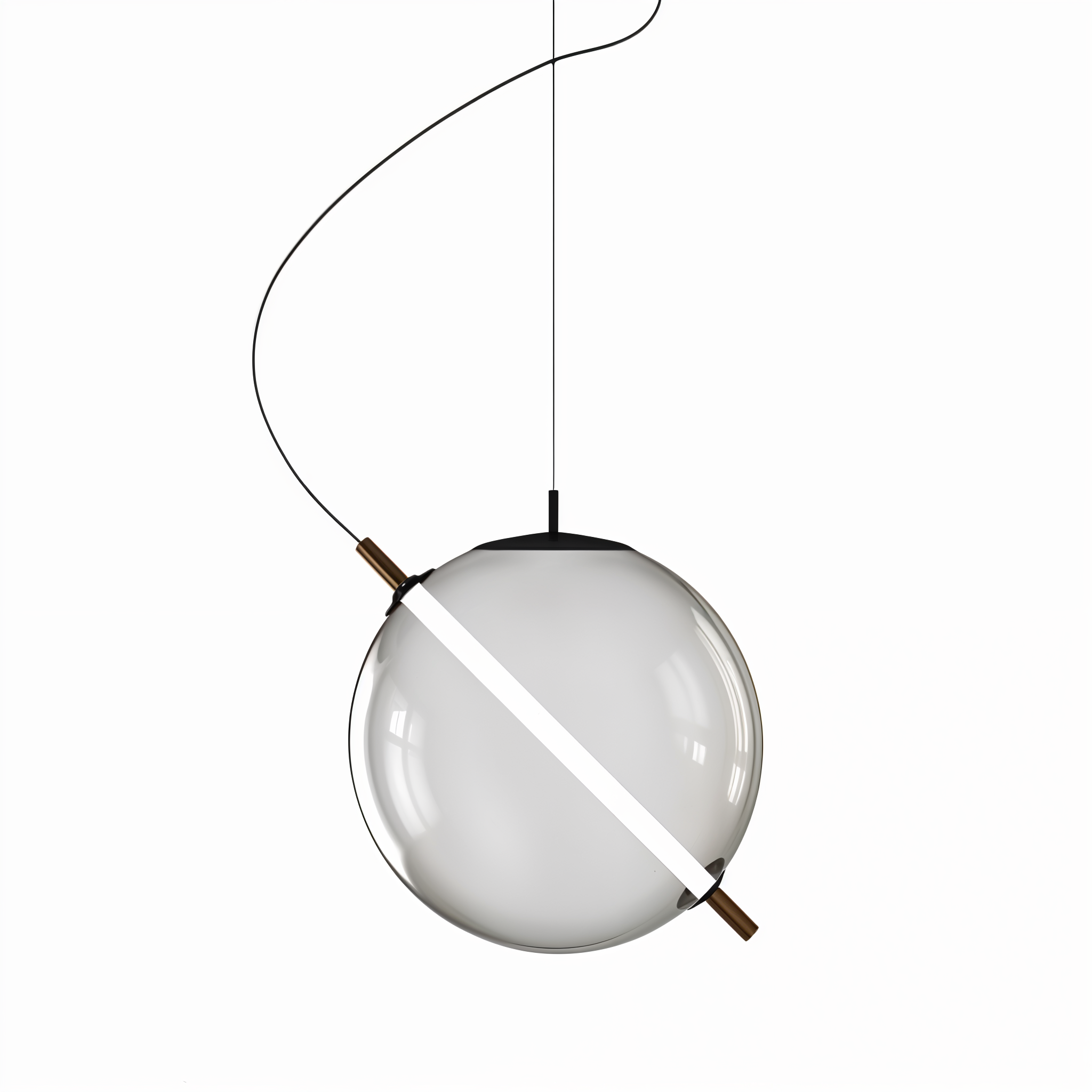 Висящ LED пендел Eclips | Стъклена сфера | Опушено стъкло | 3000K