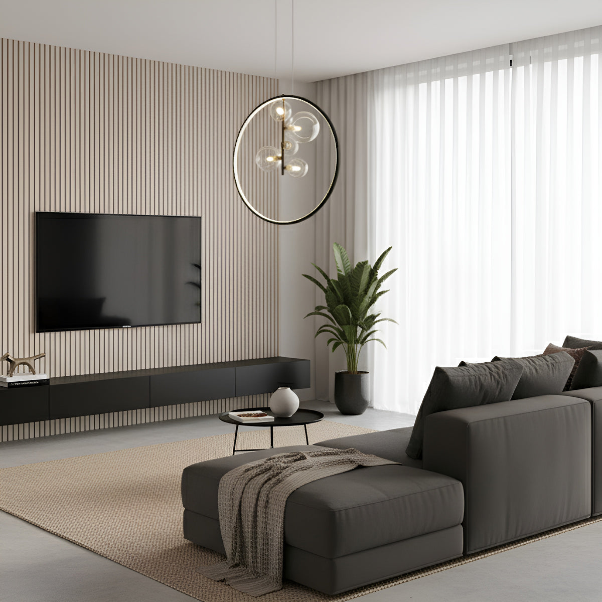 Висящ LED полилей Carina Ring 5 | Ринг и 5 стъклени сфери