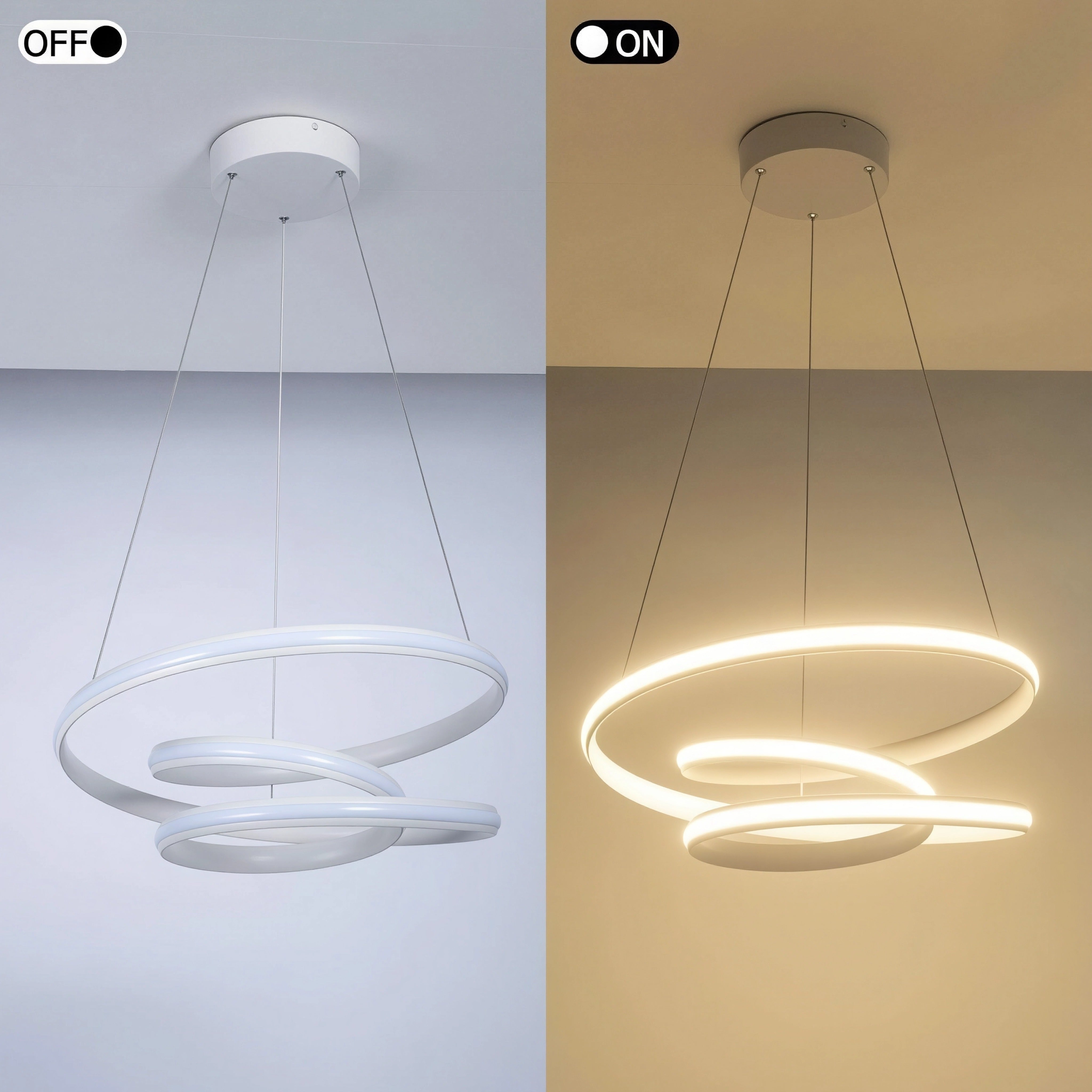 Висящ LED полилей Spiral D | Тройна спирала | 3-CCT | 40W