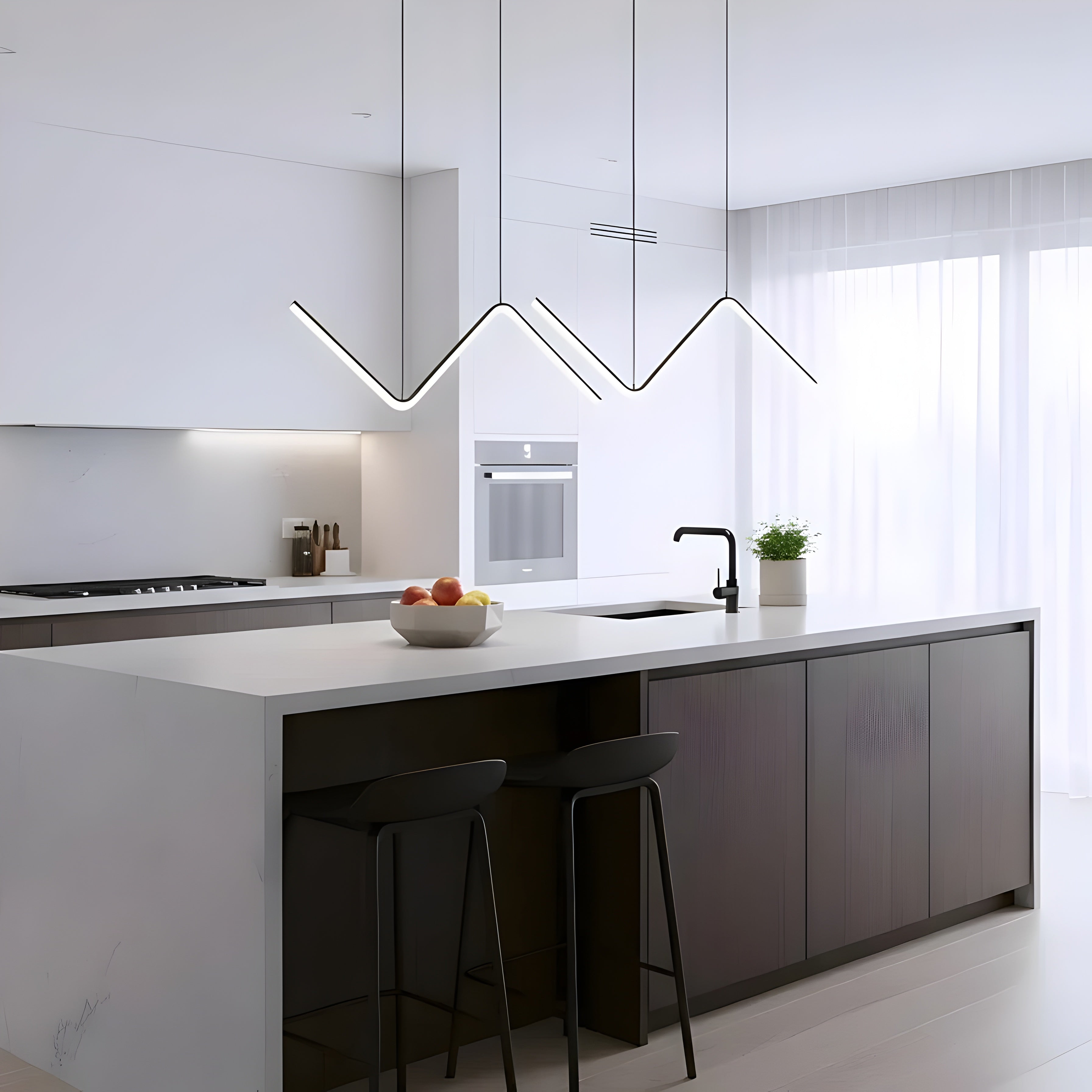 Висящ LED полилей Wave | Вълнообразна форма | 90cm | 24W