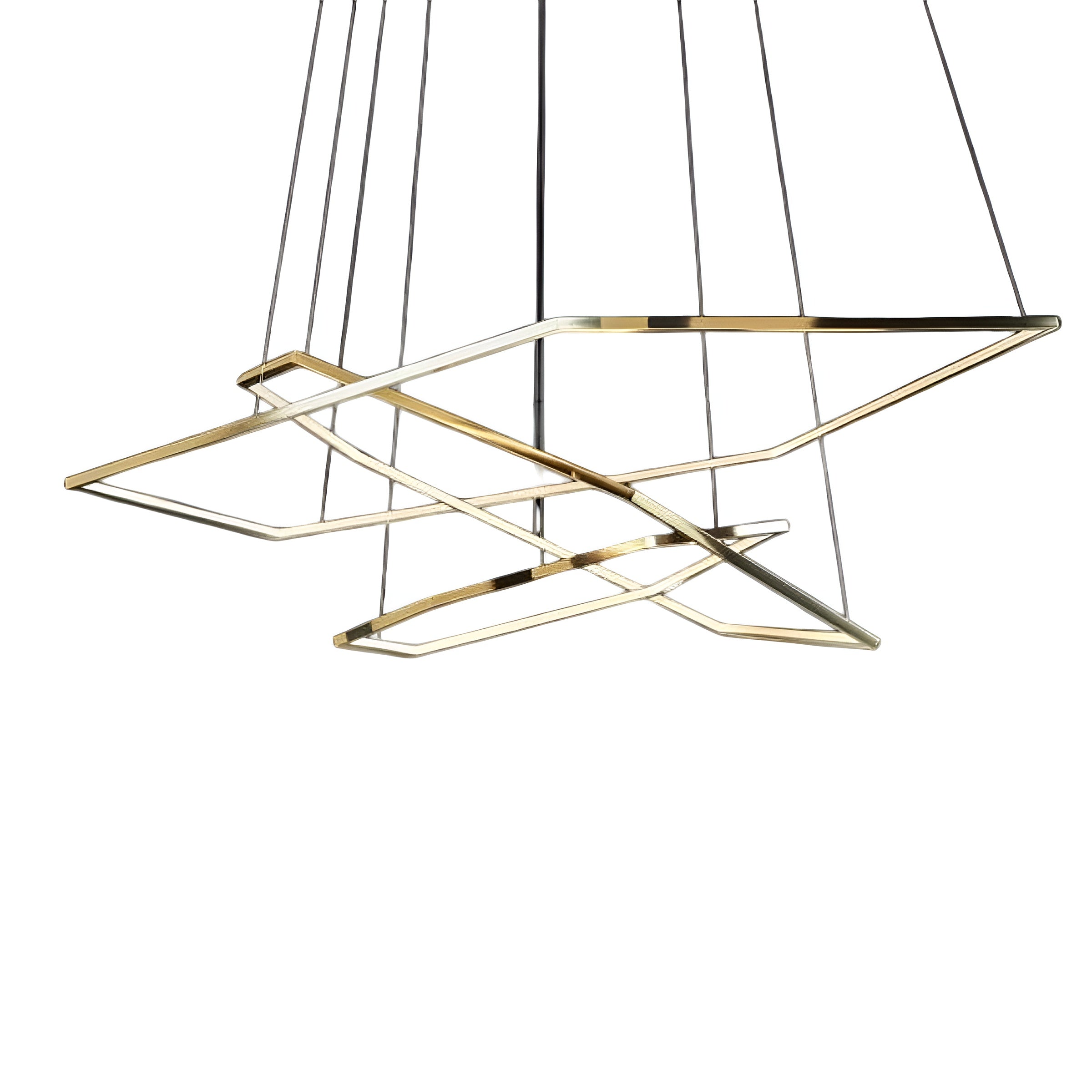 Висящ LED полилей Solis | 3 златни рамки | 52W | 3000K