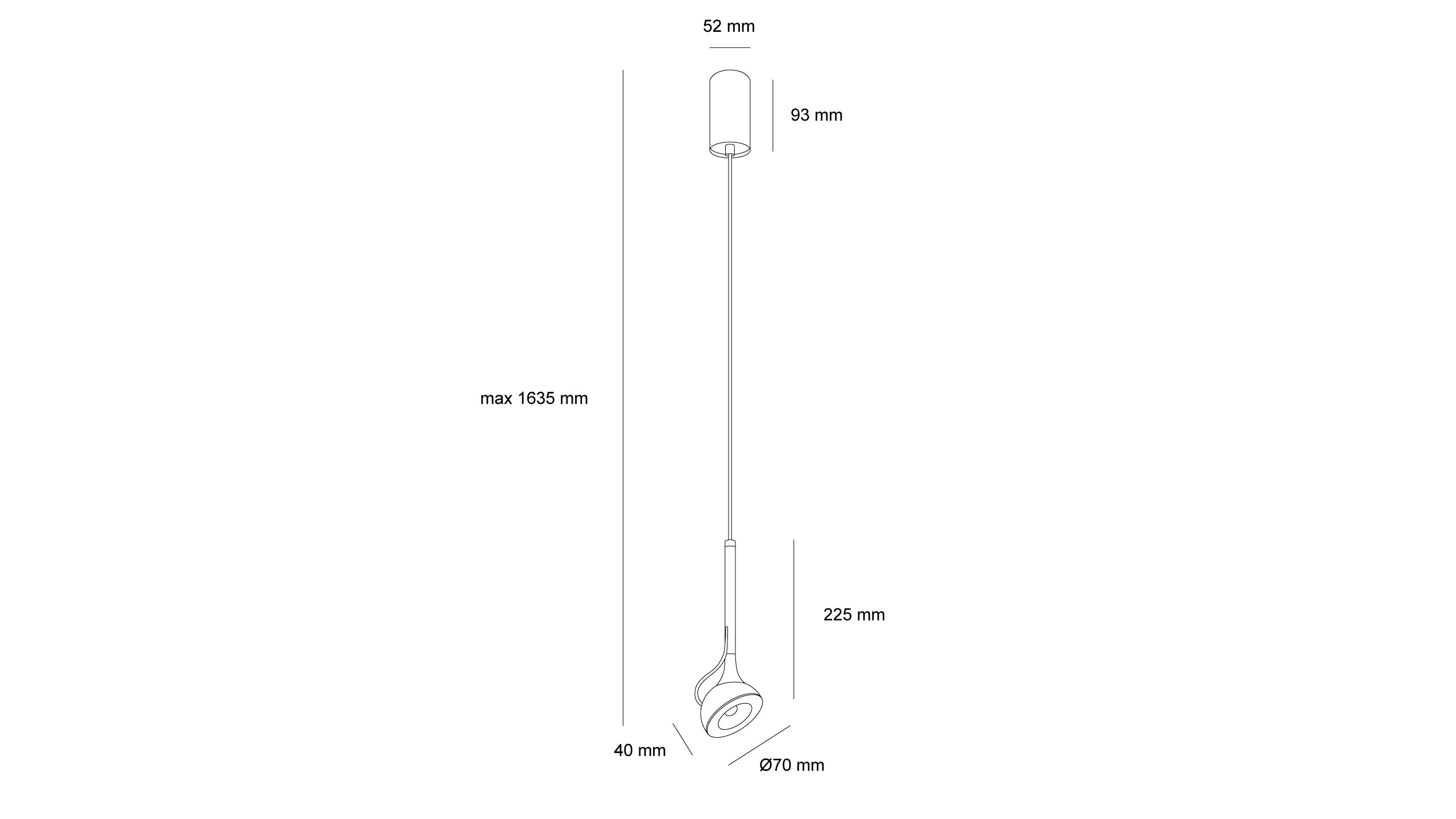 Висящ пендел Lora | 6W | CRI90 | 3000K | Черен