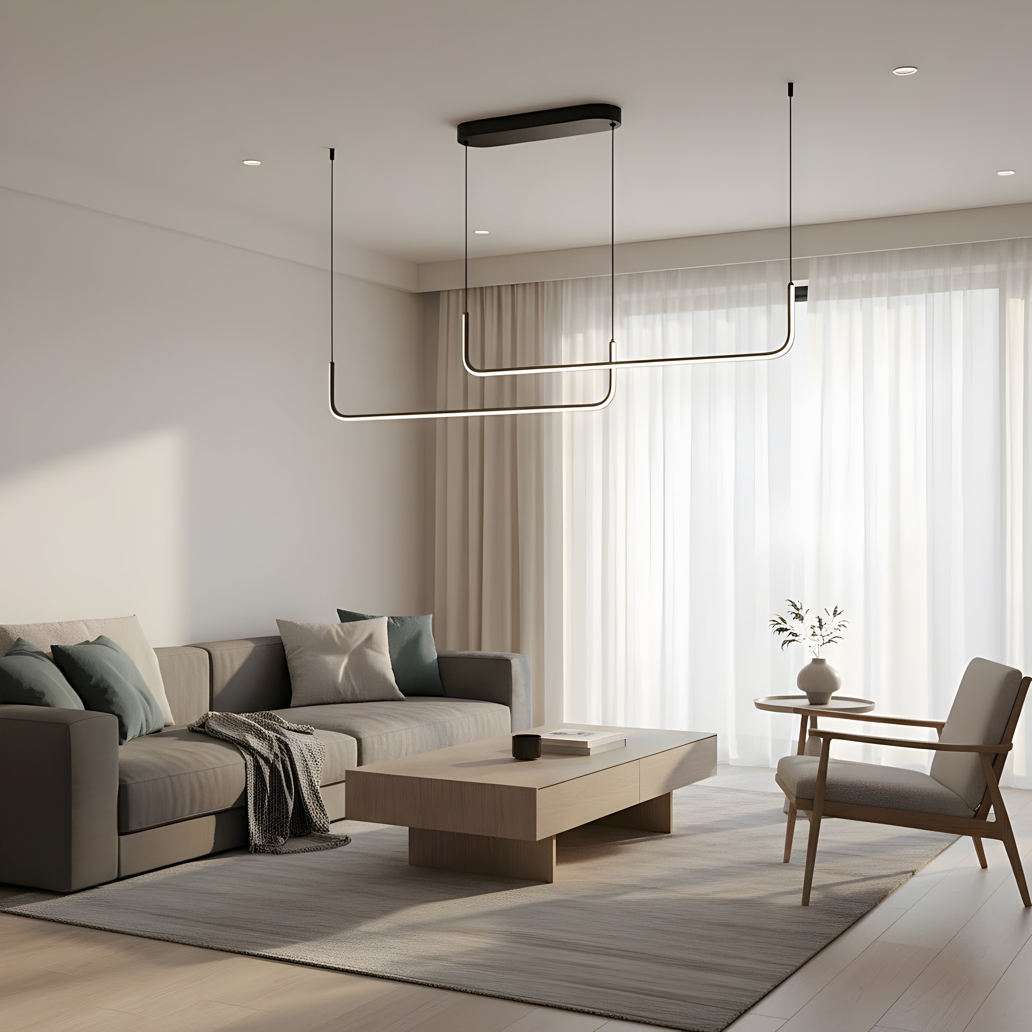 Висяща двойна линейна LED лампа Swing Ceiling | 24W | 3000-6000K