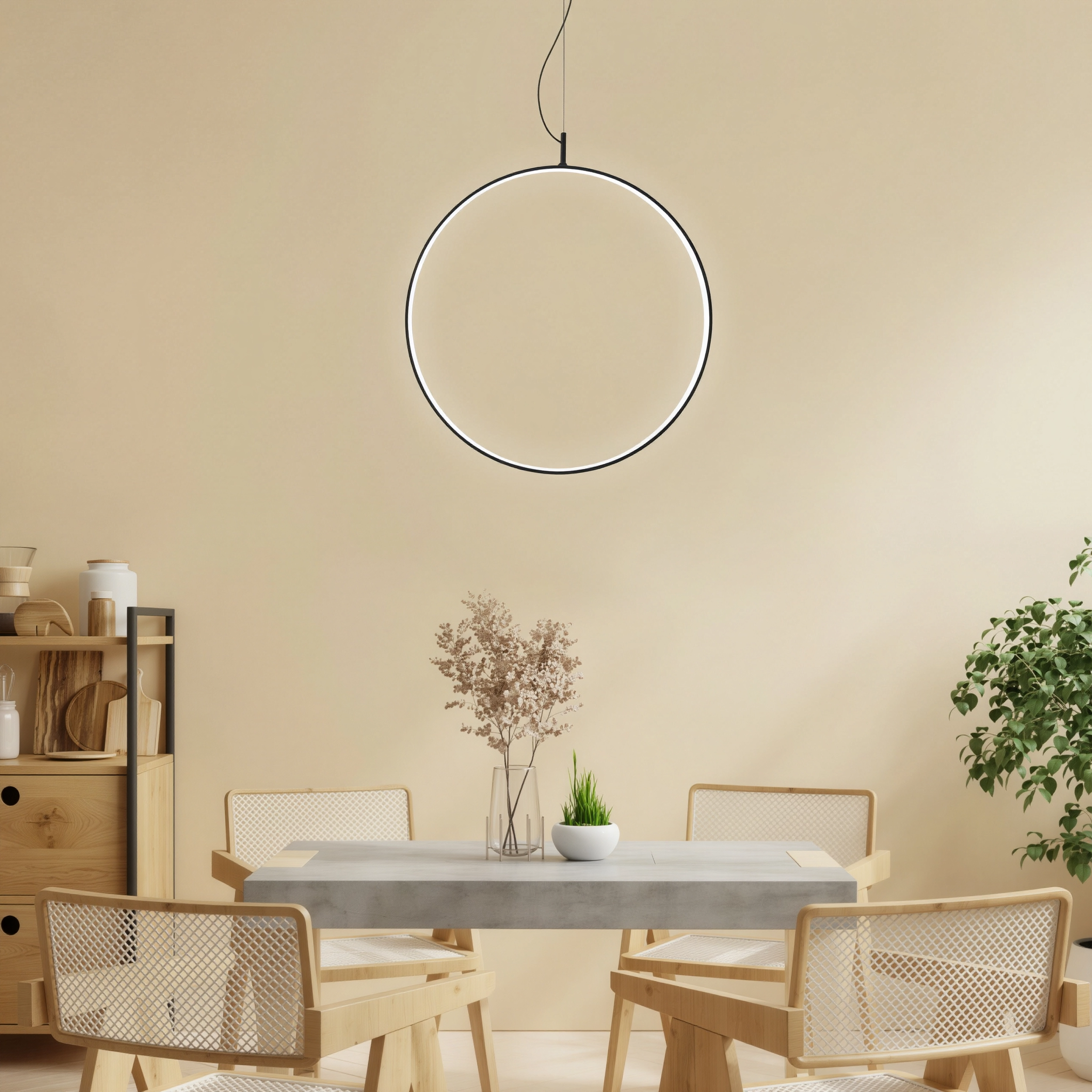 Висяща кръгла LED лампа Tini | Светлинен пръстен | 3000K | Два размера