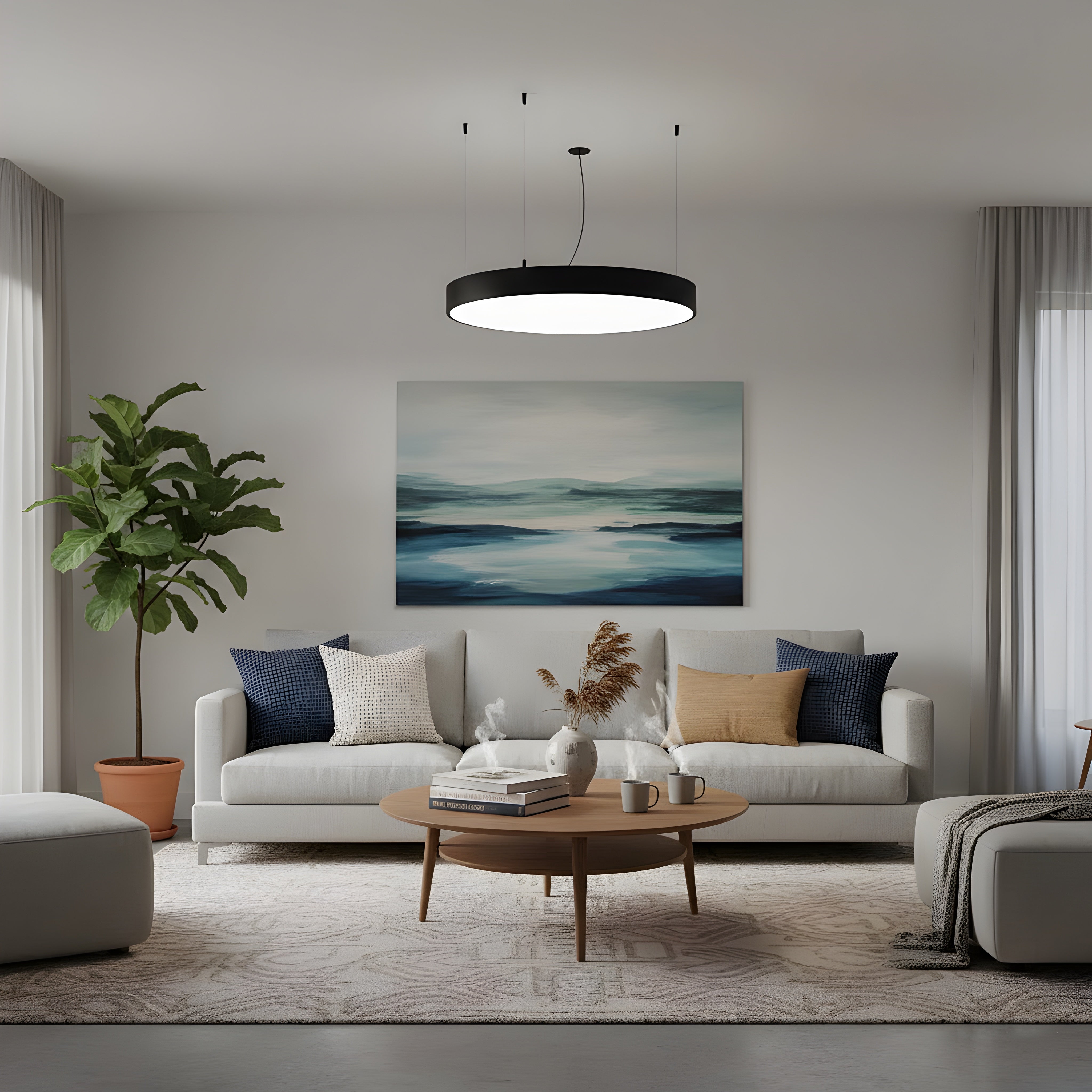Висяща кръгла LED плафониера Veny XL | Ø80–120cm | 3000-4000K
