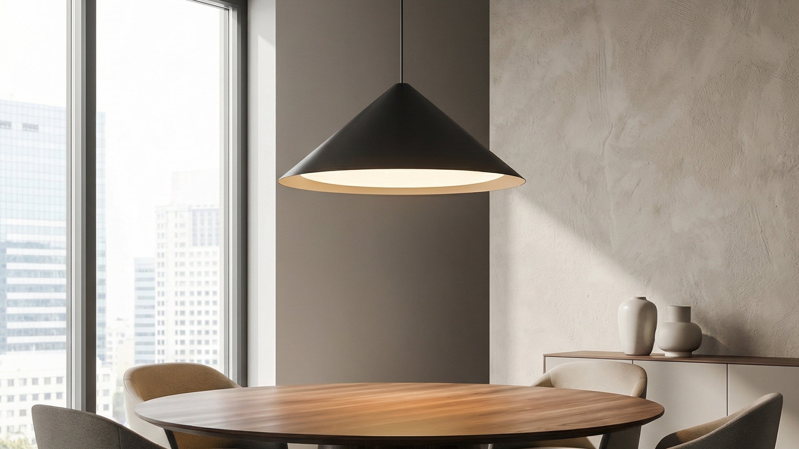 Висяща LED лампа Radiant PL | Конусовидна | 16W | Черна | Ø650 mm