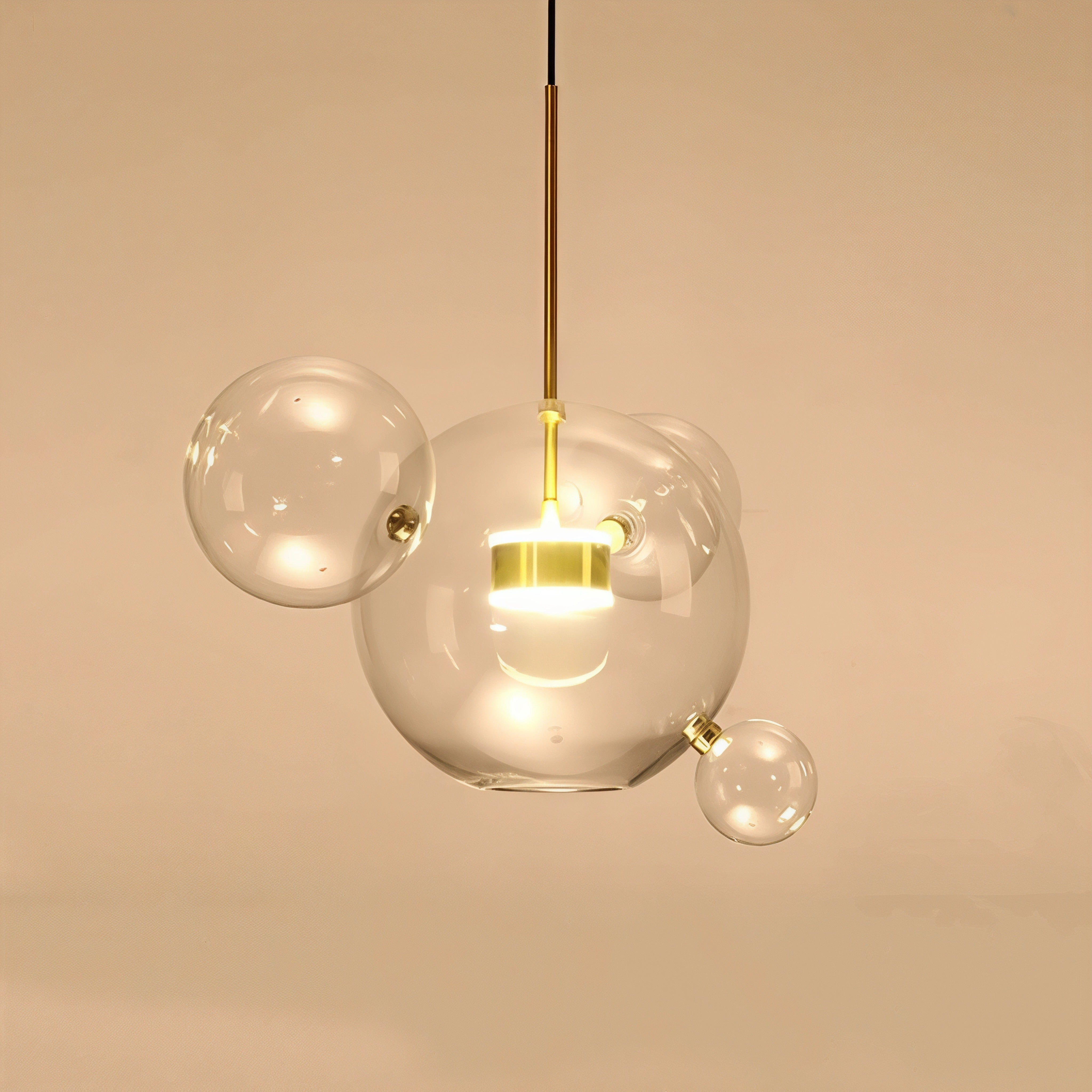 Висяща LED лампа Orbital 4 | 4 стъклени мехурчета | 7W | 3000K