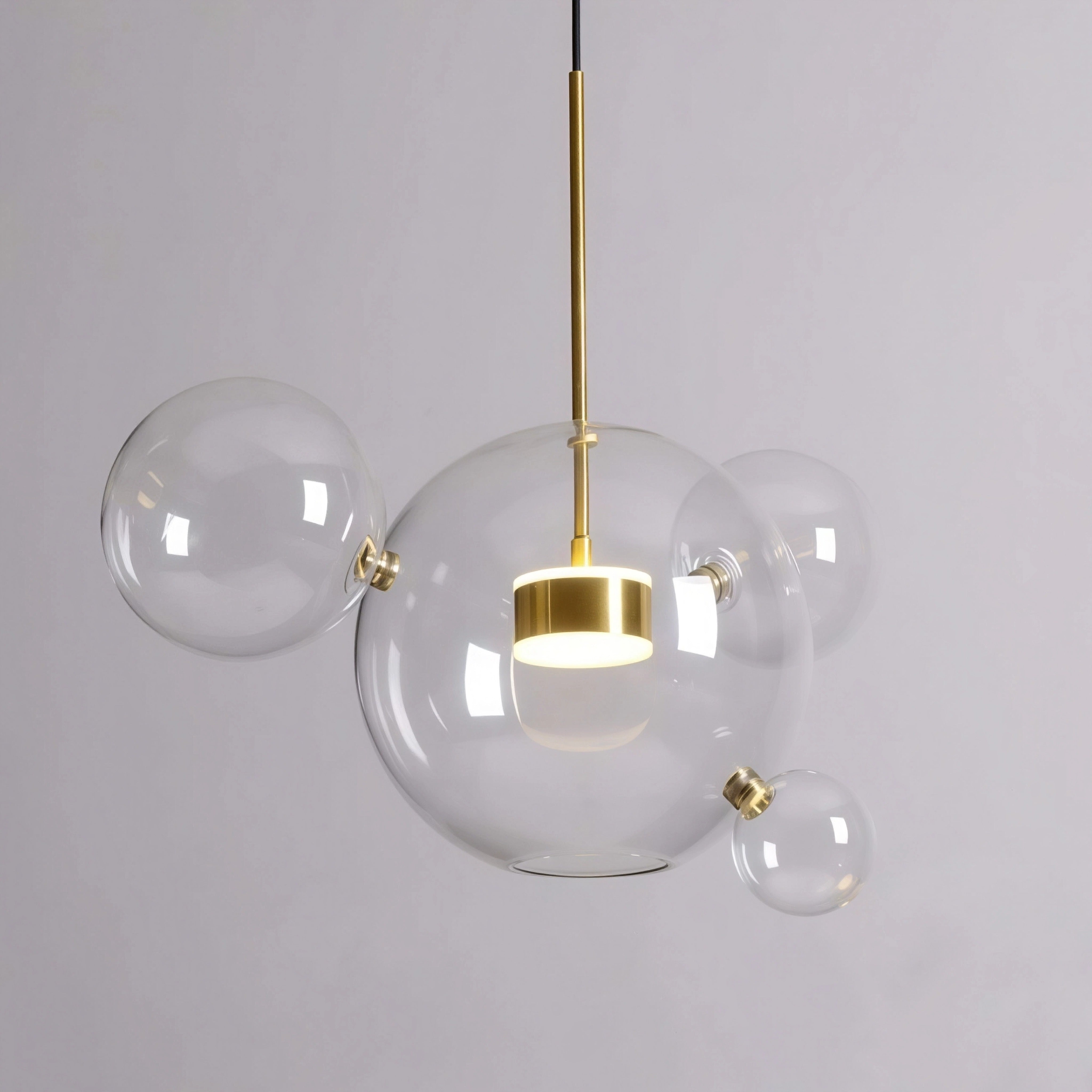 Висяща LED лампа Orbital 4 | 4 стъклени мехурчета | 7W | 3000K