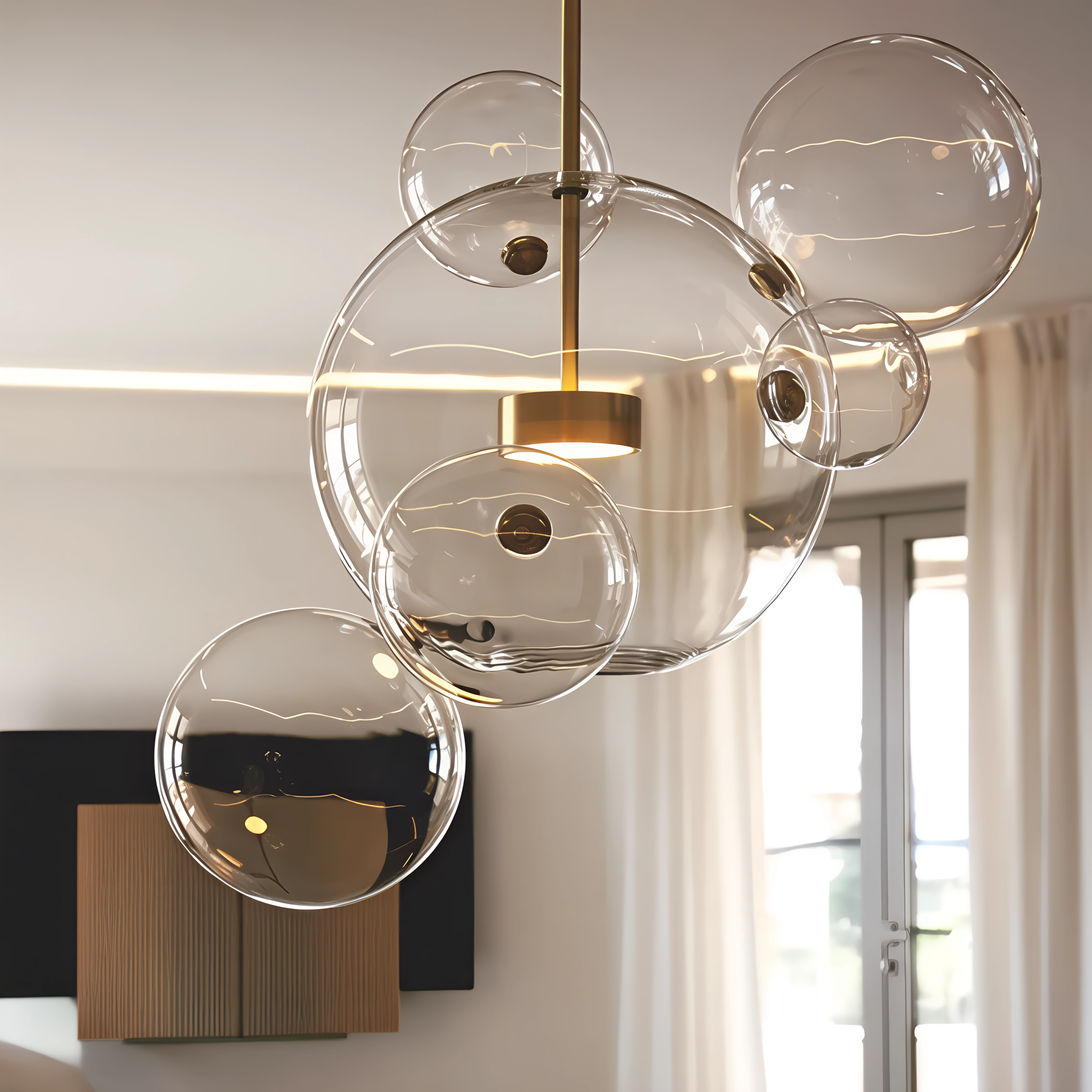 Висяща LED лампа с 6 стъклени мехурчета Orbital 6 | 10W | 3000K