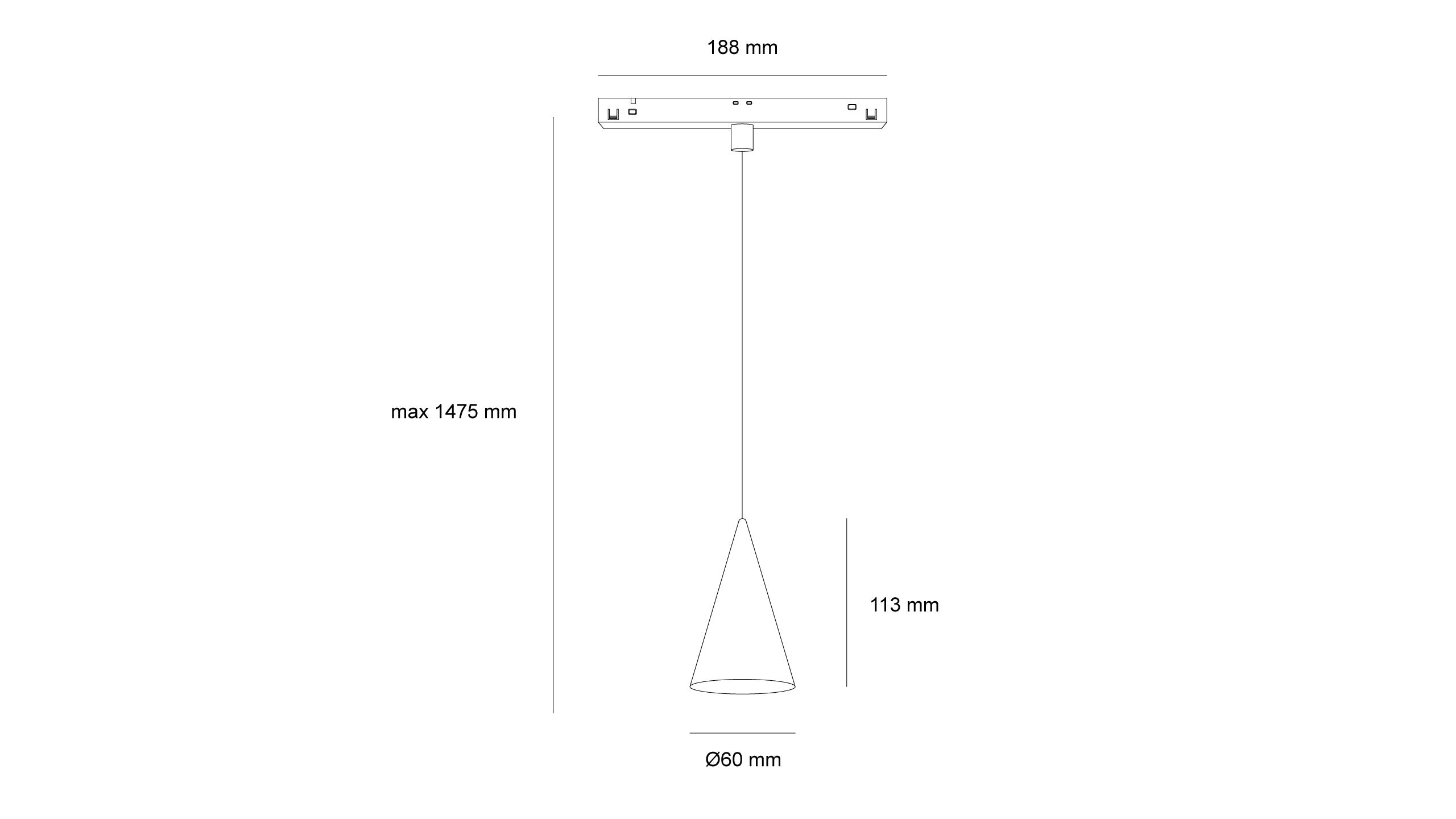 Висящо LED осветително тяло Candela Magnet 5W за магнитна система 23mm