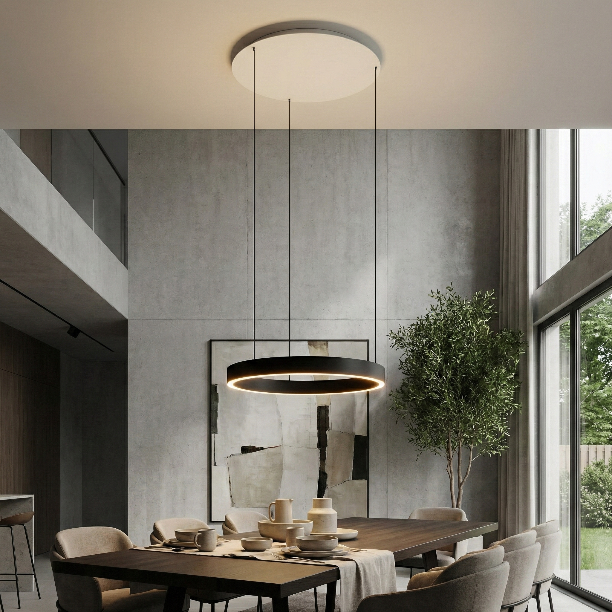 Висящо LED тяло Luno | Тип пръстен | Дистанционно управление | 36W