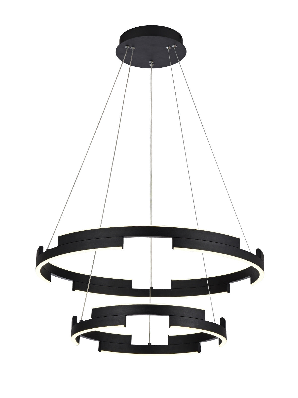 Висящо осветително тяло CASTLE LED 60W 3000K D600+400 SBK