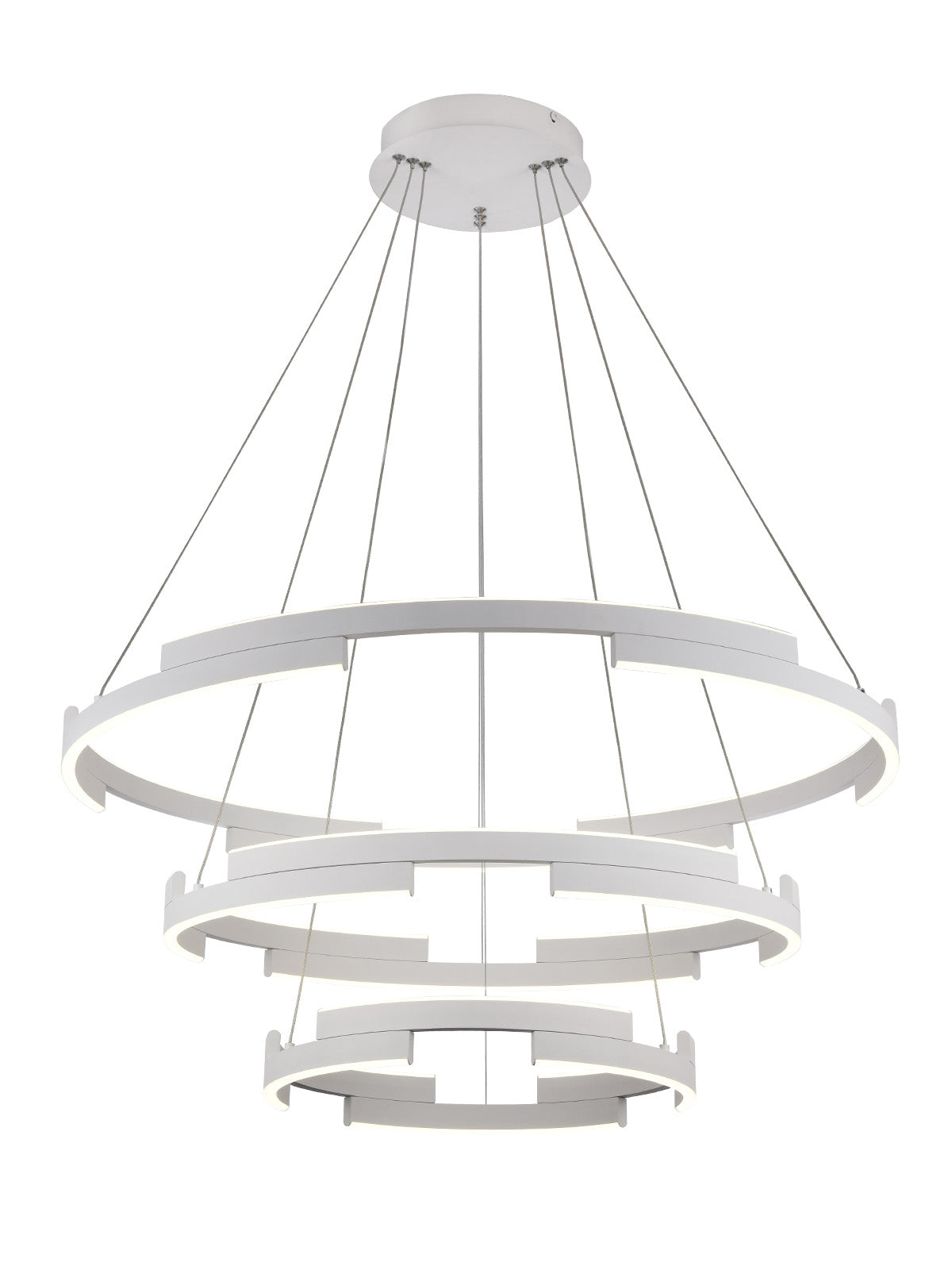 Висящо осветително тяло CASTLE LED 80W 3000K D800+600+400 SWH