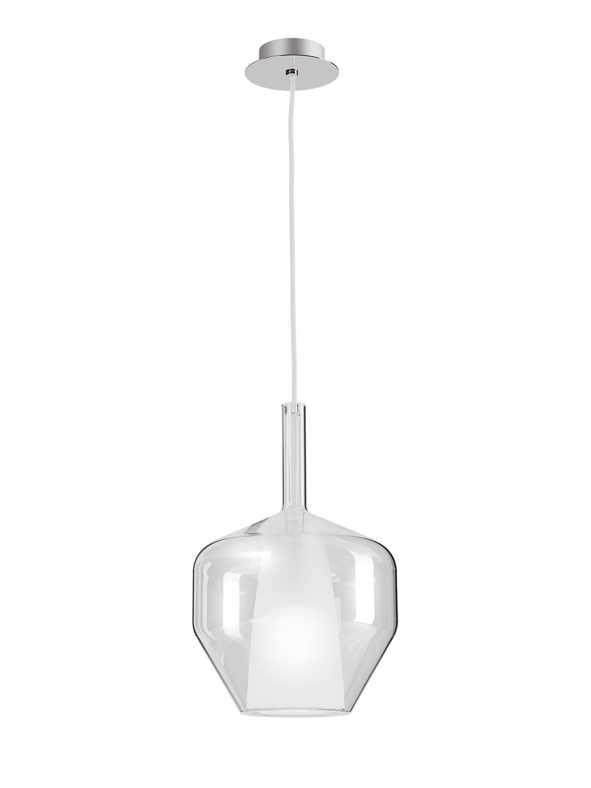 Висящо осветително тяло TRESOR E27*1 D200*H300 прозрачен/хром