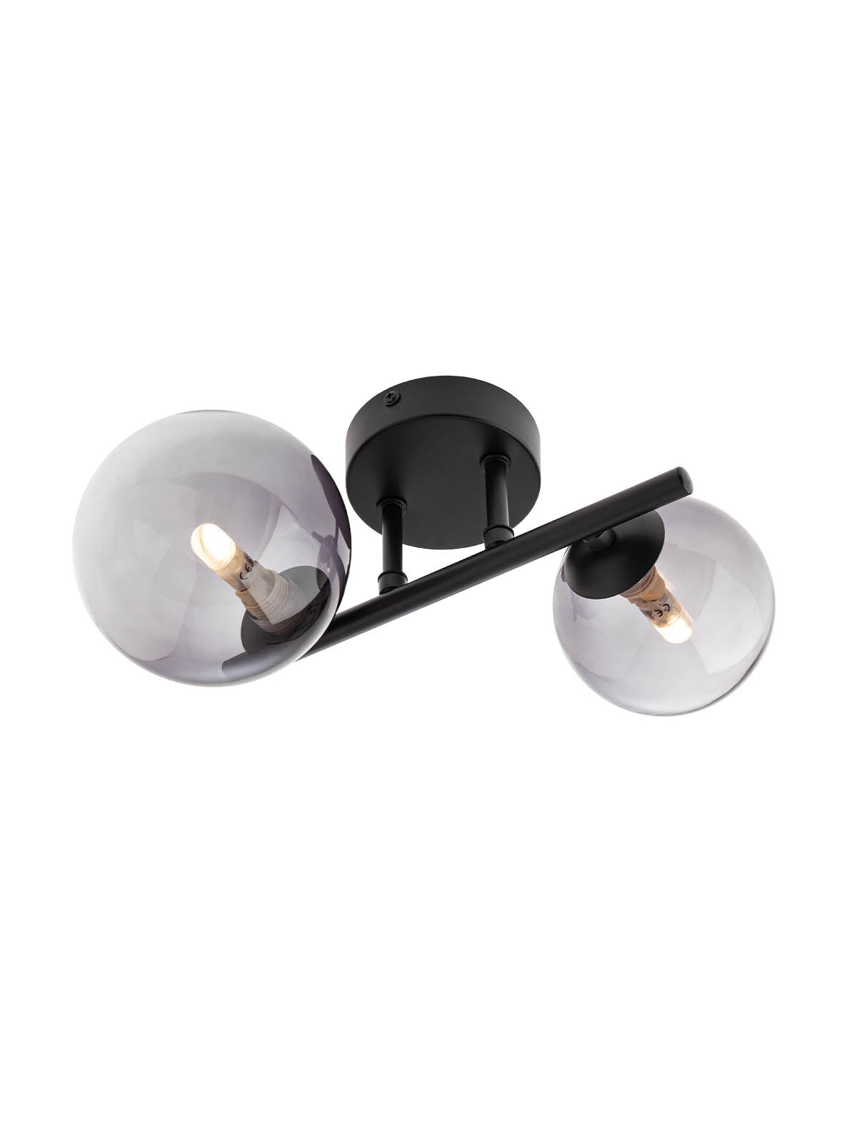 Стенен аплик/плафон ASTRA 2x8W G9 черен/тъмен дим