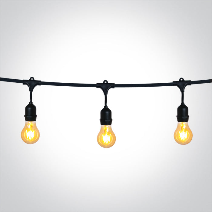 Черен STRING LIGHTS IP44 8,5 м 15x E27 12w