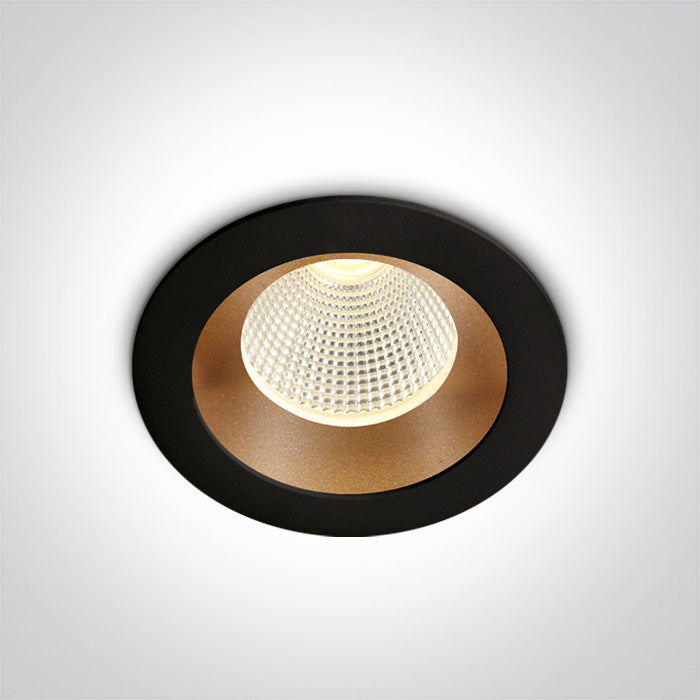 Черен/Месинг LED 3W WW (топло бяло) 350mA Dark-Light (задълбочен оптичен конус)
