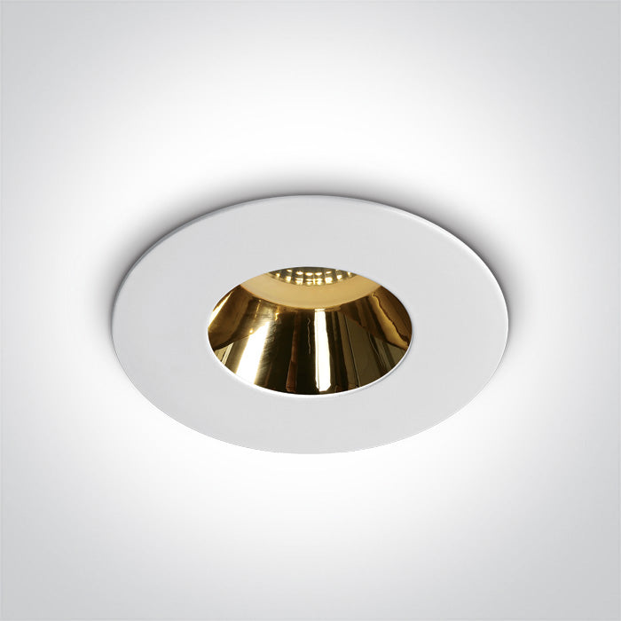 Бял GU10 10W Златен REFLECTOR Dark-Light (задълбочен оптичен конус)
