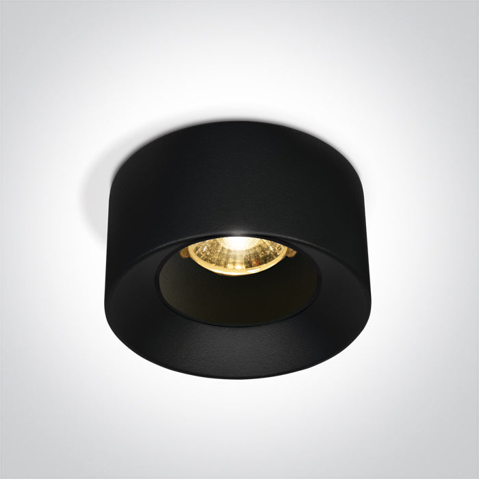 Черен LED 7W 38° WW (топло бяло) 230V