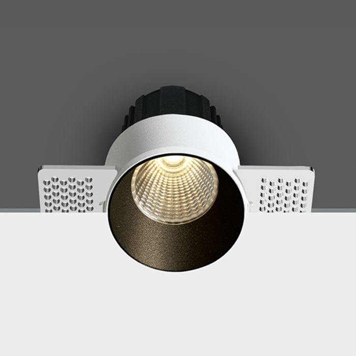 Черен COB 12W CCT (регулируем цвят на светлината) 2-STEP Безрамков Dark-Light (задълбочен оптичен конус) 700mA