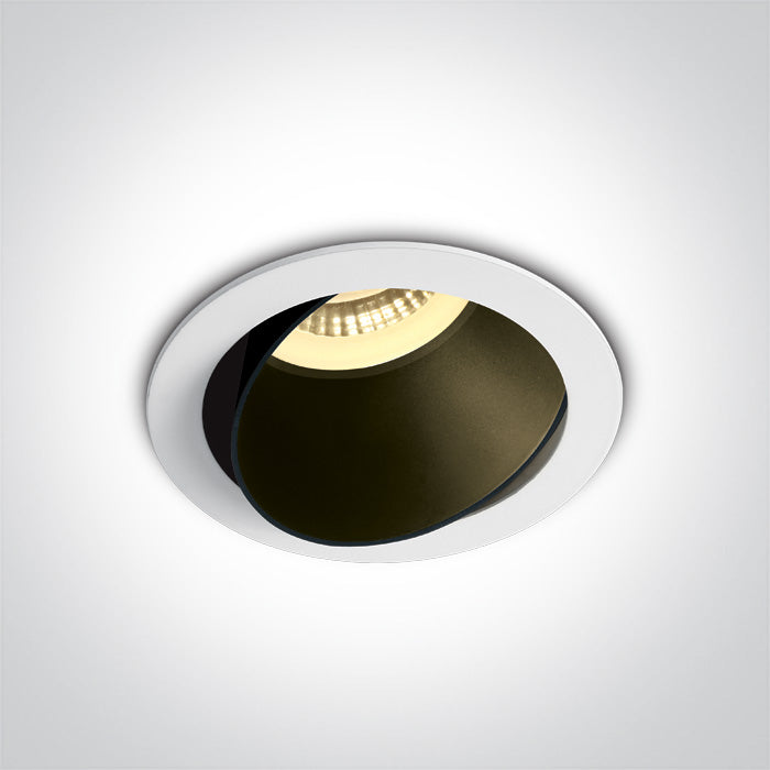 Бял GU10 10W Черен REFLECTOR Dark-Light (задълбочен оптичен конус) Регулируем