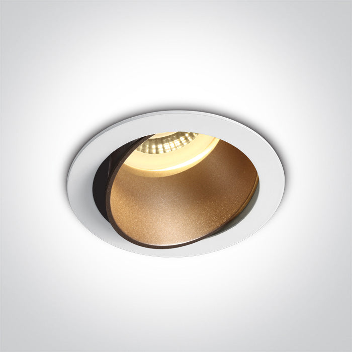 Бял GU10 10W Месинг REFLECTOR Dark-Light (задълбочен оптичен конус) Регулируем