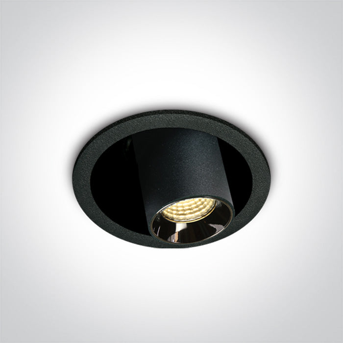 Черен COB Вградено LED 6W WW (топло бяло) 38° Регулируем Dark-Light (задълбочен оптичен конус) 230V