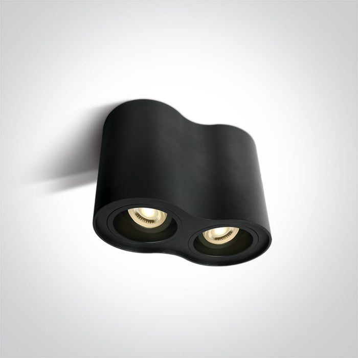 Черен GU10 2x10W Регулируем 100-240V