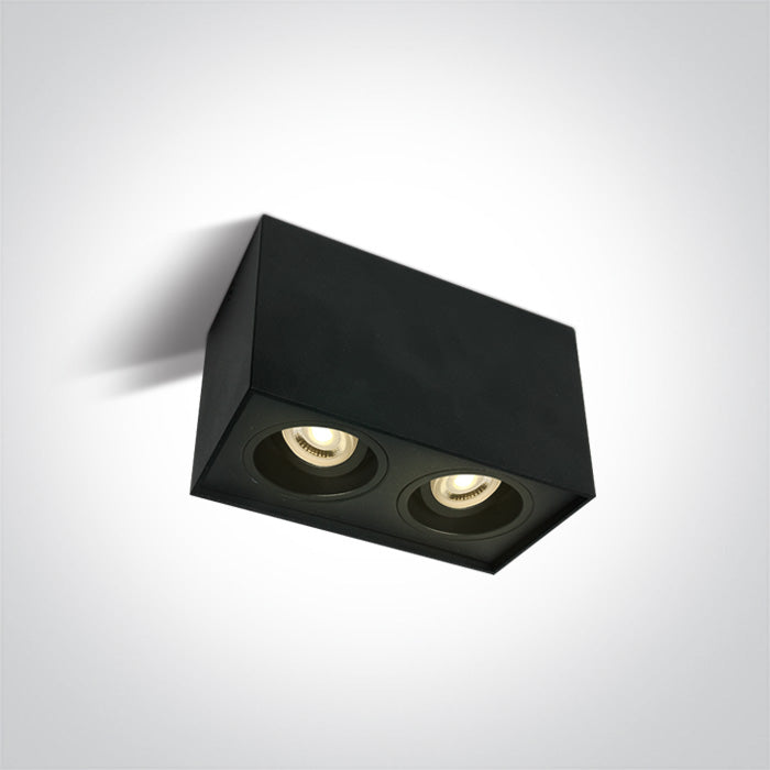 Черен GU10 2x10W Регулируем SQUARE 100-240V