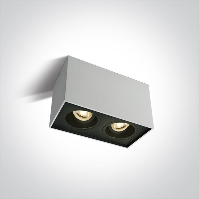 Бял GU10 2x10W Регулируем SQUARE 100-240V