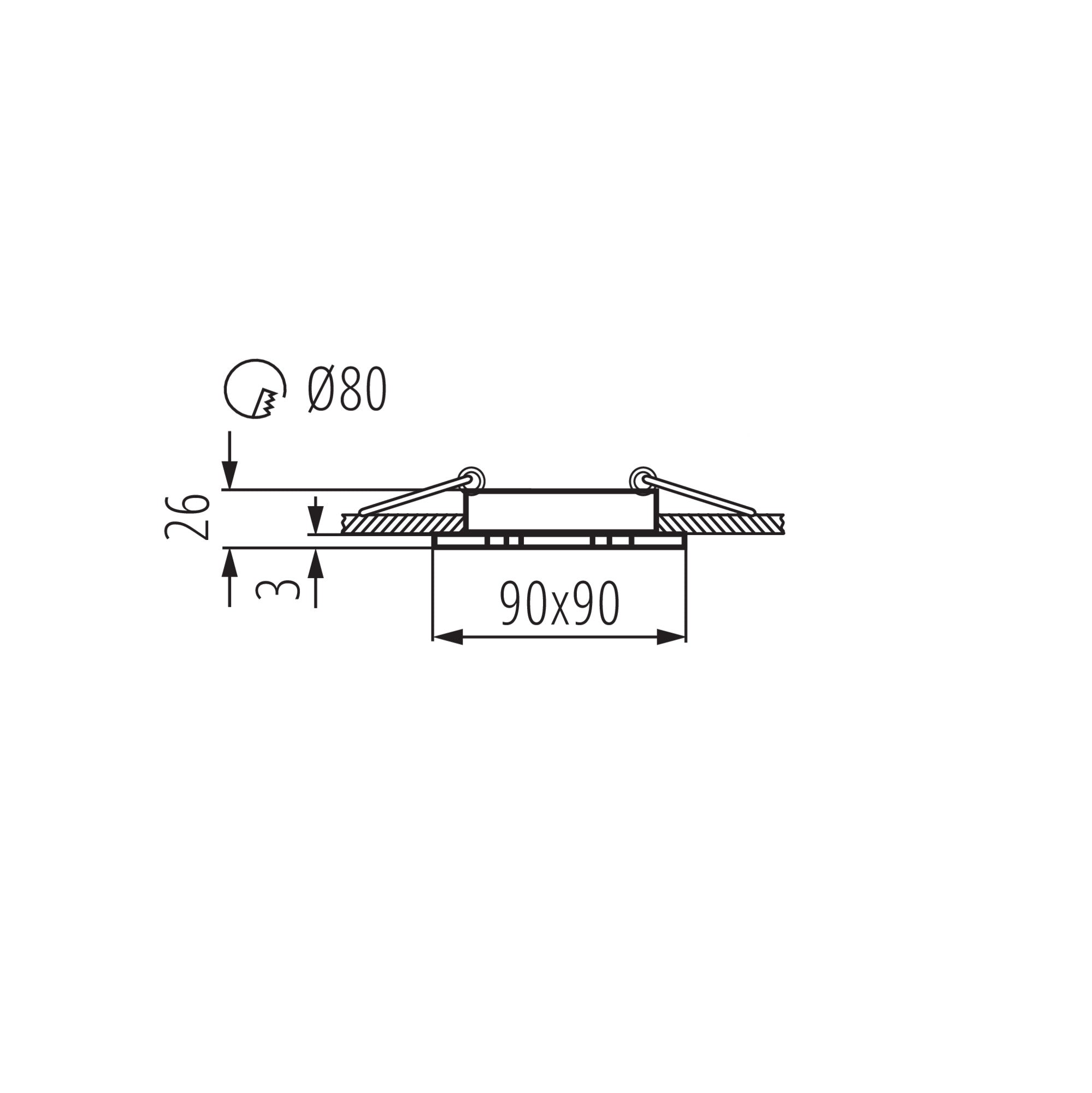 Вградена луна за GU5.3 MR16 Kanlux Seidy 90×90 mm бяла KANLUX