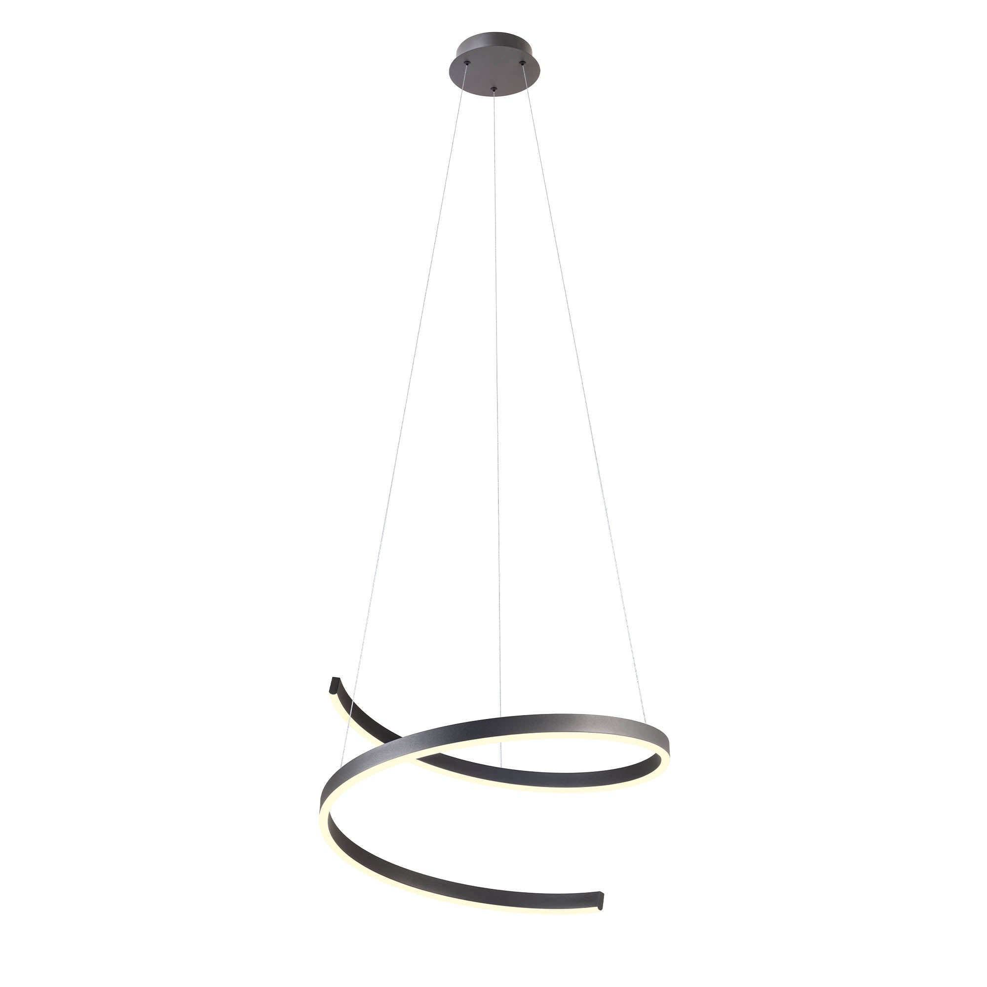 Pendant LED luminaire SCROLL 38W CCT 3000K/4000K/6000K D600 SBK