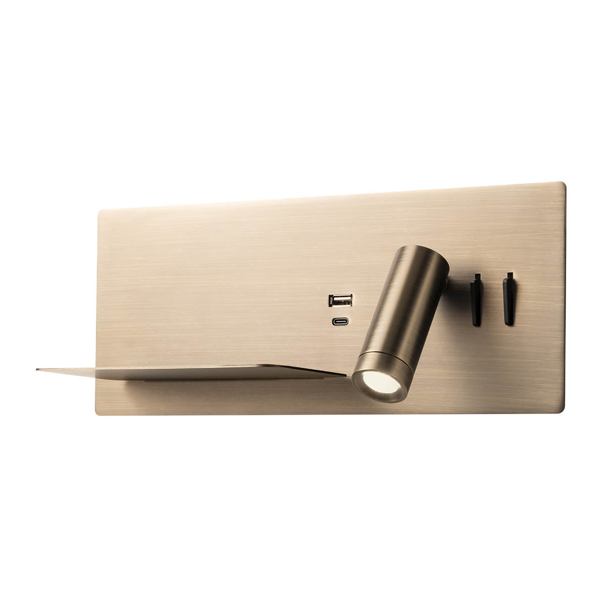 Стенен LED аплик BROOK 1x8W+1x3W USB 3000K ляв ABZ