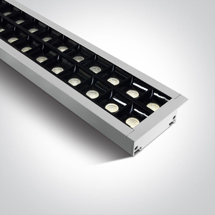Бял Вградено 96pcs Спот UGR17 40W CW (студено бяло) 1300 мм 34° 230V Dark-Light (задълбочен оптичен конус)