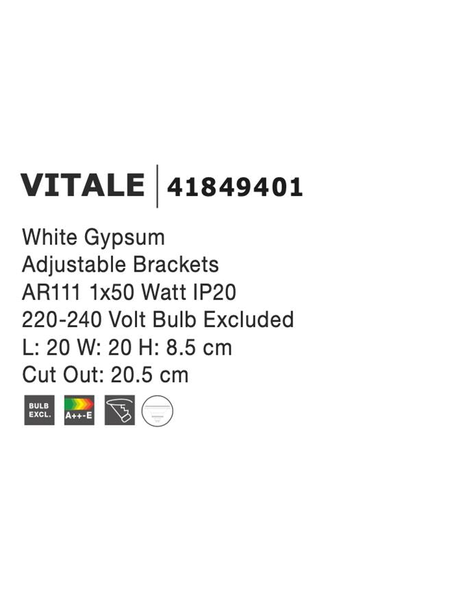 Техническо осветление VITALE Гипс AR111 50W G53