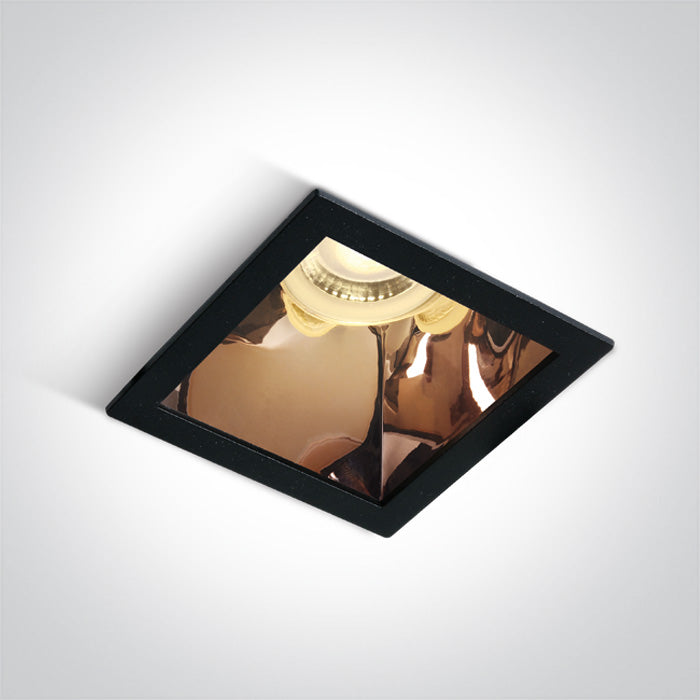 Черен GU10 10W Меден REFLECTOR Dark-Light (задълбочен оптичен конус)