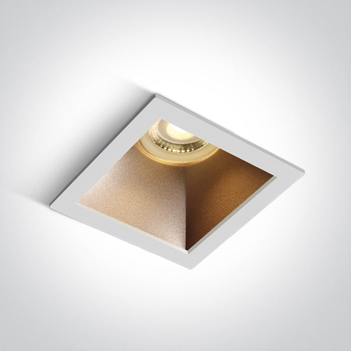 Бял GU10 10W Месинг REFLECTOR Dark-Light (задълбочен оптичен конус)