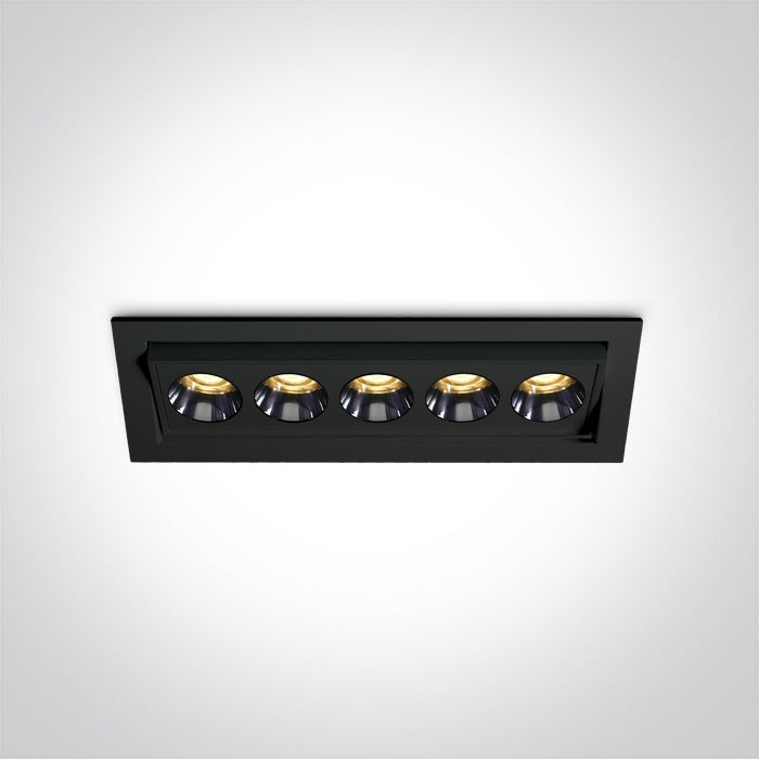 Черен Вградено LED 12W WW (топло бяло) IP20 38° 230V Регулируем Dark-Light (задълбочен оптичен конус)