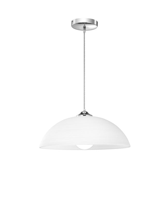 Висящо осветително тяло (пендел) VINCA 1x12W E27 Хром метал и бяло стъкло с техника