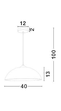 Висящо осветително тяло (пендел) VINCA 1x12W E27 Хром метал и бяло стъкло с техника