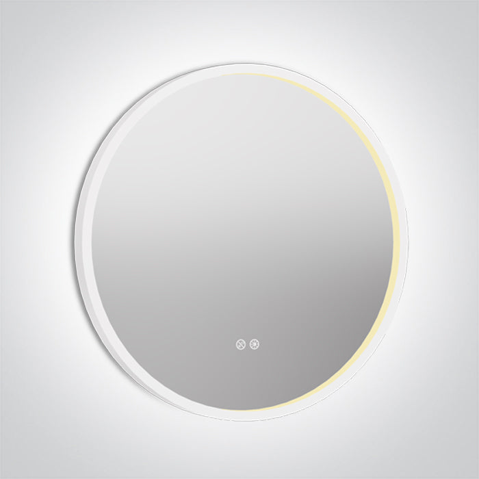 Бял ROUND MIRROR 20W CCT (регулируем цвят на светлината) IP44 230V С димиране
