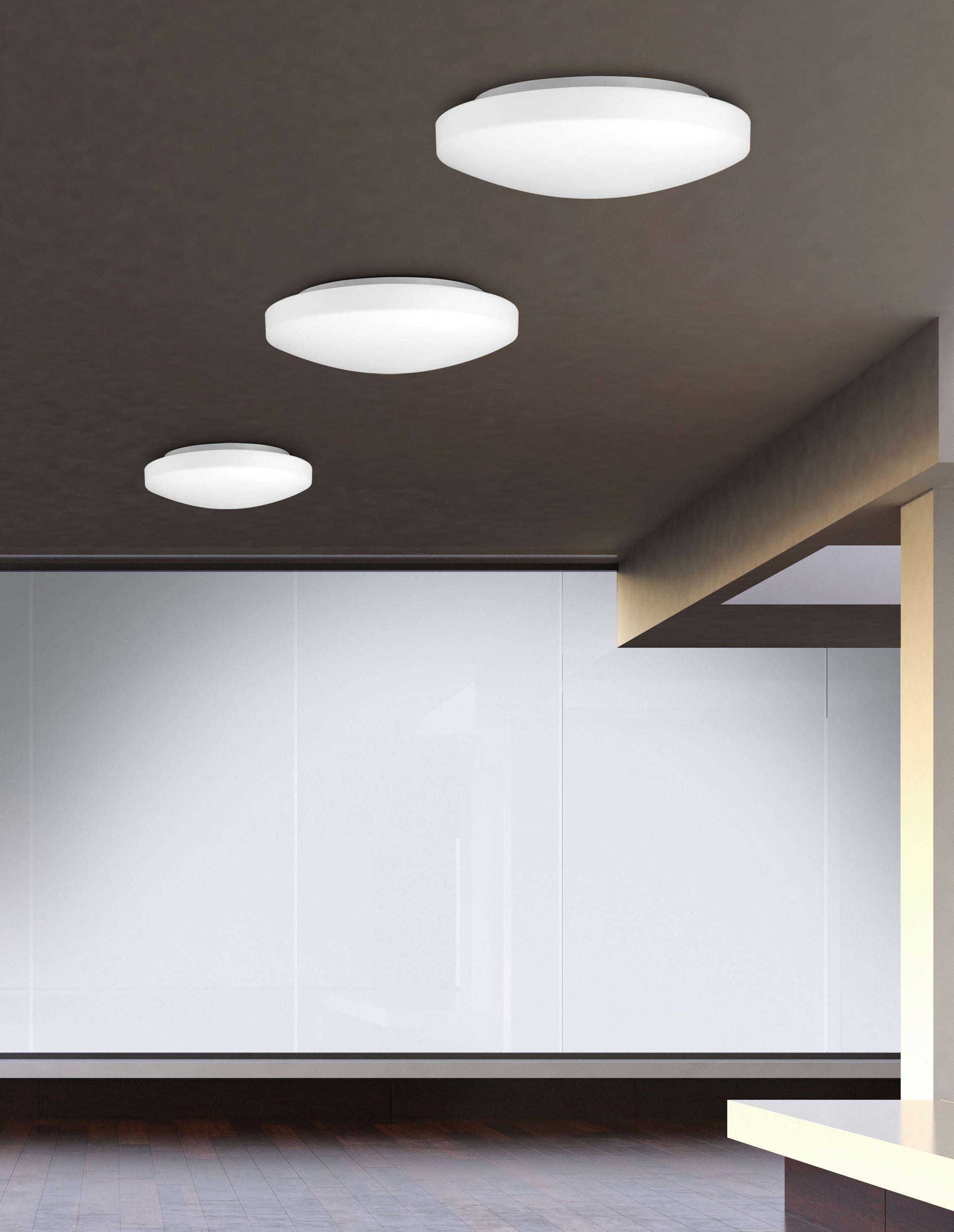Висящо осветително тяло (пендел) IVI LED E27 12W Бяло опалово стъкло бял метал