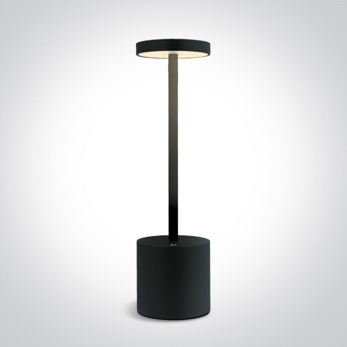 Черен TABLE Лампа 3W WW (топло бяло) IP54 USB RECHARGEABLE С димиране
