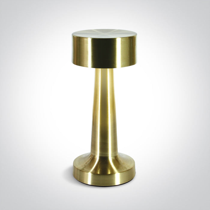 BRUSHED Месинг TABLE Лампа 3W WW (топло бяло) IP54 USB SOCKET RECHARGEABLE С димиране