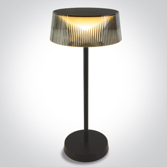 Черен TABLE Лампа 2w WW (топло бяло) IP44 USB RECHARGEABLE С димиране