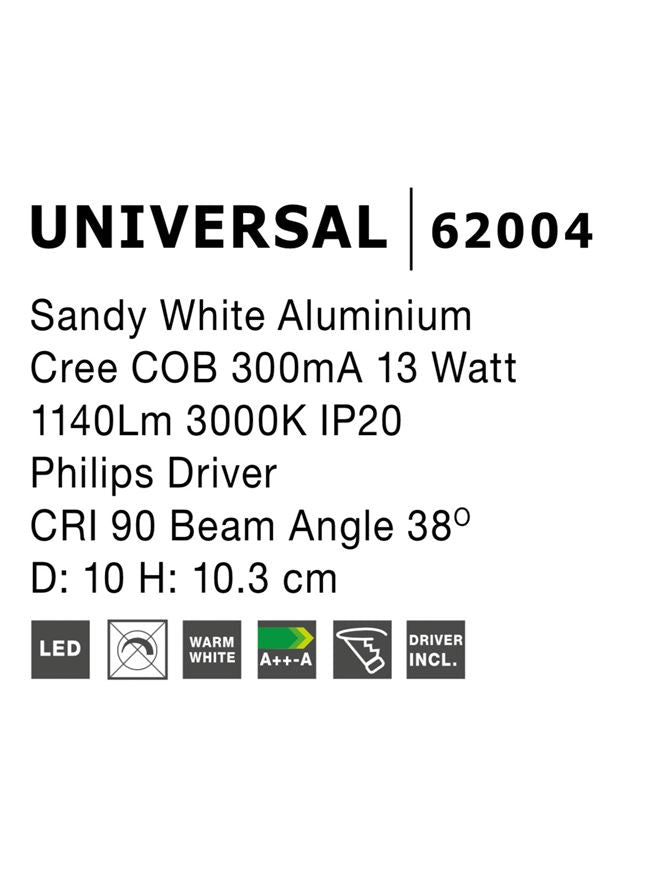 Аксесоар UNIVERSAL 13W Бял алуминий