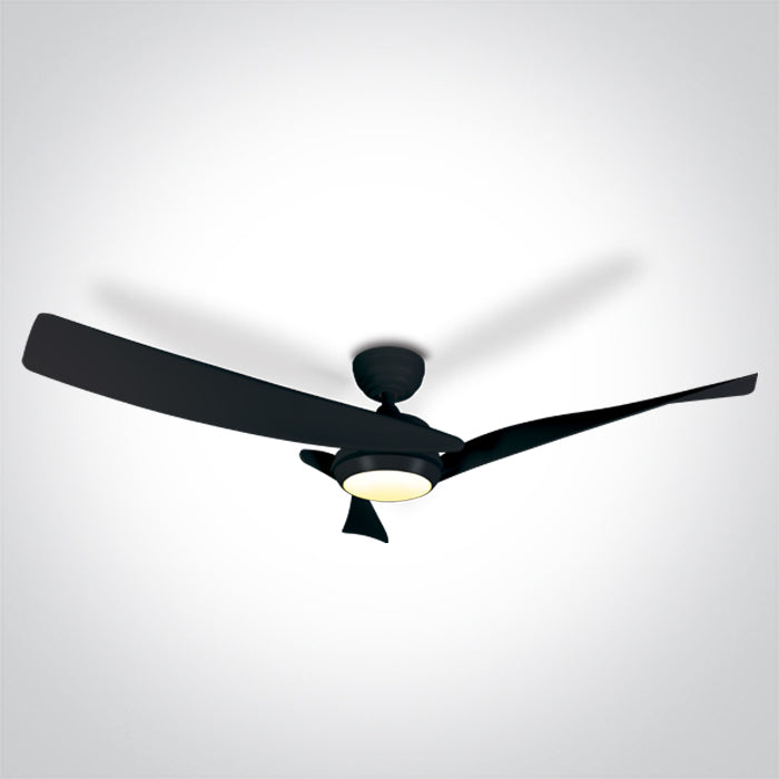 Черен ABS ROD Вентилатор 45W LED 22W CCT (регулируем цвят на светлината) IP20 230V